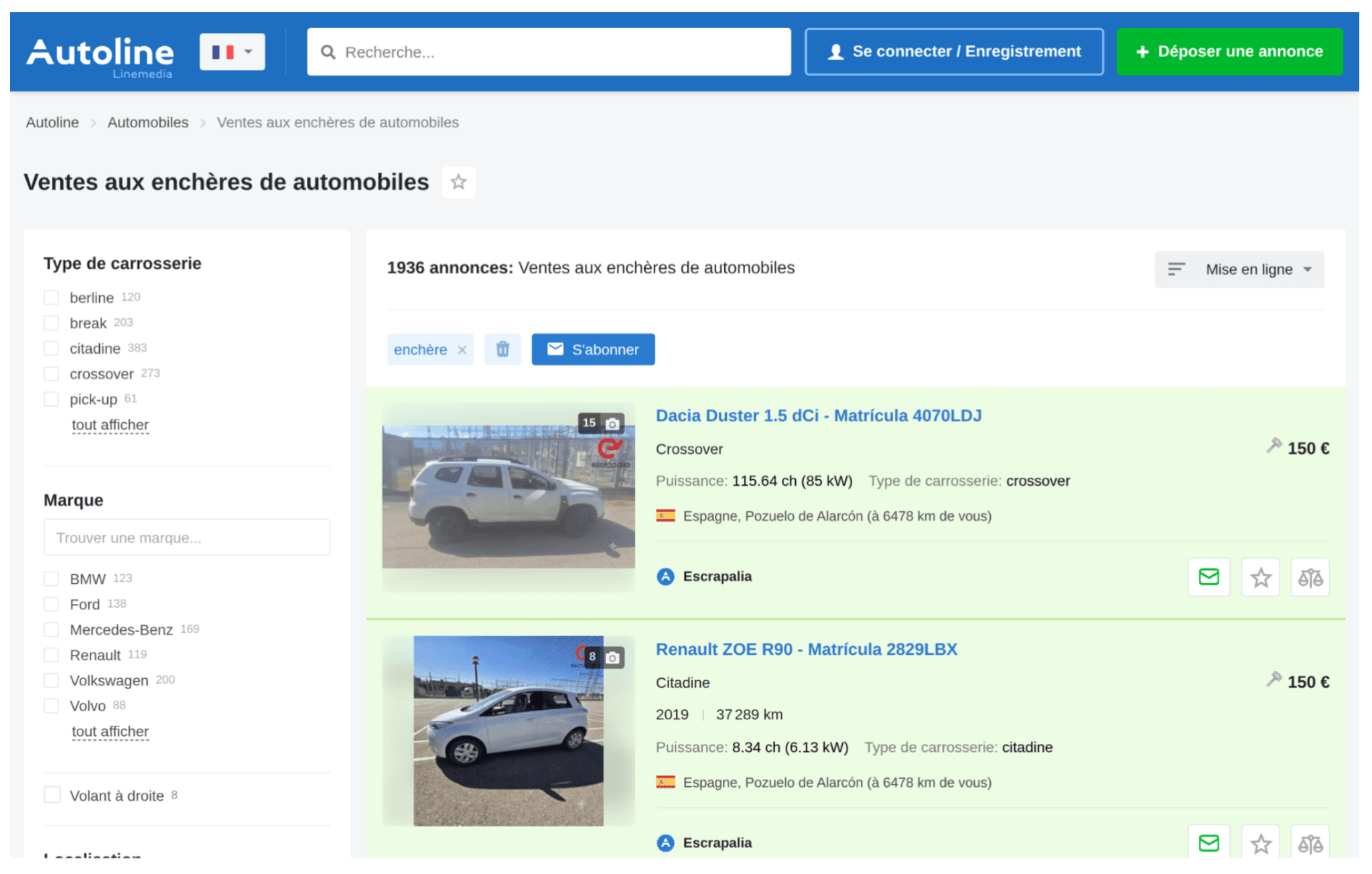 Autoline24: Angebote für Autoauktionen